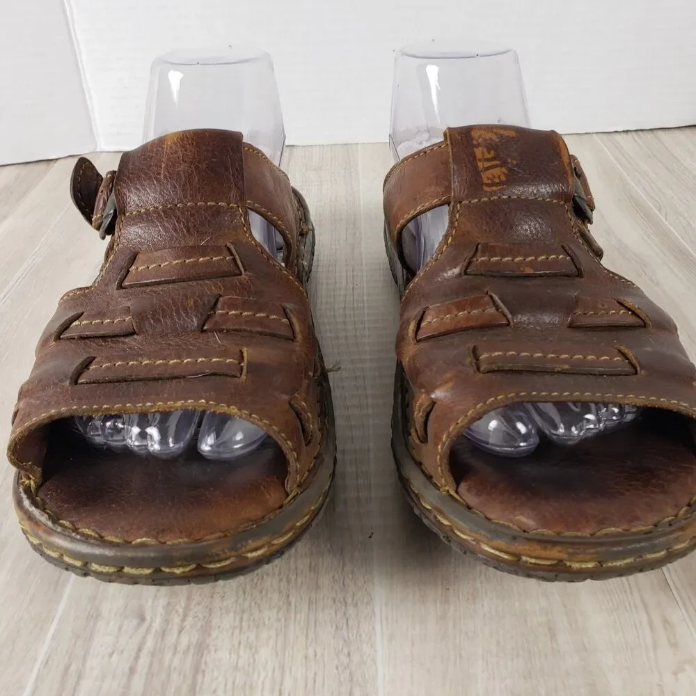 Born Murphy Fisherman Sandals Mens 10 Brown Leather Buckle Handcrafted Comfort